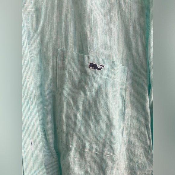 Vineyard Vines 100% Linen Striped Button Down Shirt Size XXL NEW Classic Fit - Picture 2 of 5